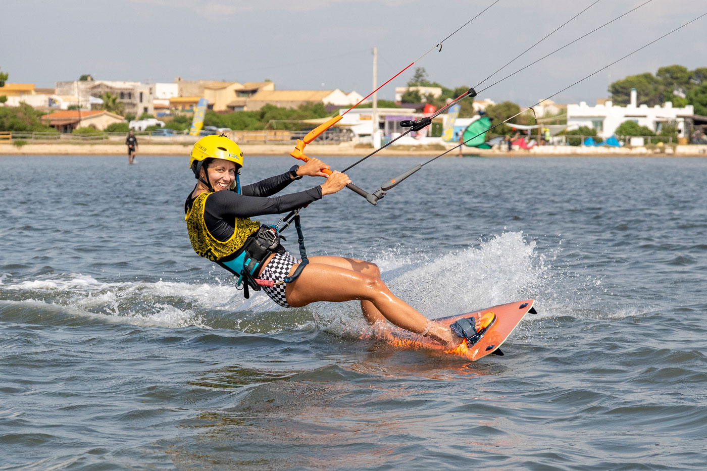 Kitesurfing at camp